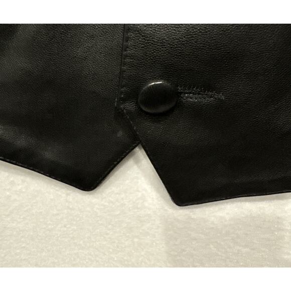 Vintage Continental Leather Fashions Black Vest Western Motorcycle USA Men's 40 - Picture 5 of 8